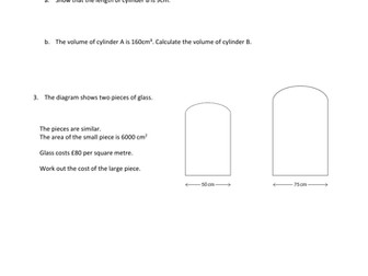 Similar Shapes Volume, Area and Surface Area