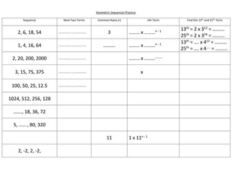 SIMPLE Geometric Sequences with Nth term