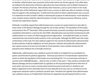 ‘Collectivisation in the USSR, in the years 1929 to 1941, was a success.’ Assess the validity of thi