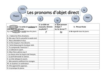 Direct object pronouns Worksheet