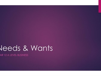 Needs & Wants of a Business