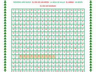KS3 Spanish - mega Christmas wordsearch