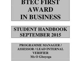 BTEC Business First Award Edexcel Level 2 resources for unit 2 and 7