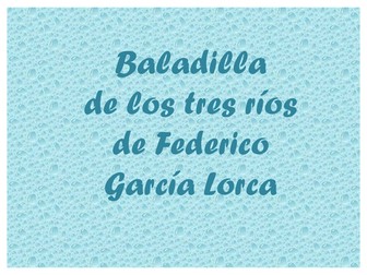 Poema Garcia Lorca Baladilla de los tres ríos.