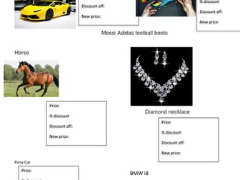 Percentage discounts Amazon worksheet