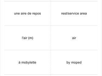 French verbs OCR avion-air FLASHCARDS