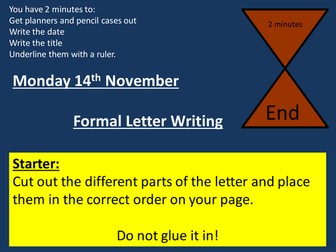 Year 7 Formal Letter Writing