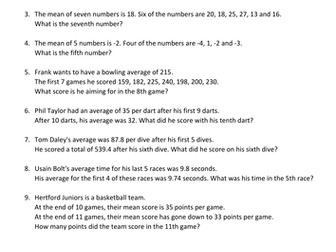 New Spec  Complex Averages Questions