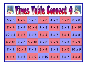 Connect 4 - Times tables