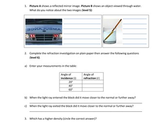 Presentation on  light - refraction and reflection