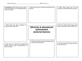 Ethnicity and education external factors