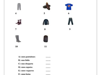 Spanish Clothes Booklet - La Ropa