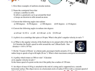 UNIFORM CIRCULAR MOTION WORKSHEET