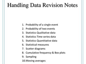 Handling Data Revision booklet
