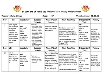 Year 5 Lesson plan Measure and Draw angles