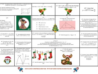Advanced Higher, Higher  and N5 Maths - Advent Calendars