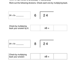 Checking division by multiplying  back