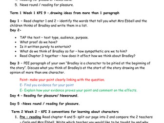 Year 5 Guided reading plans  for There's a boy in the girls bathroom by Louis Sachar