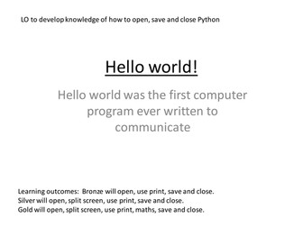 Year 9 program of work on Python