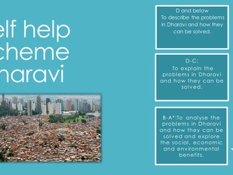 AQA New specification. Lesson self help in Dharavi