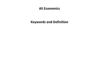 AQA AS Economics Keyword Booklet with definitions