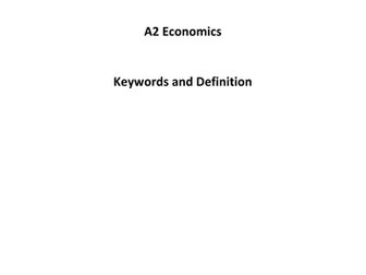 AQA A2 Economics Keyword Booklet with definitions