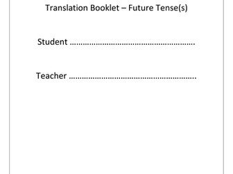 Translation Booklet Future Tenses