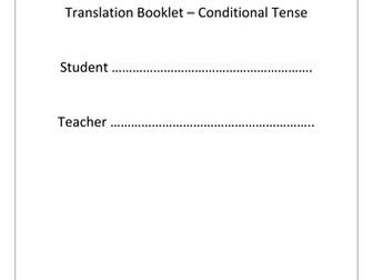 French Conditional tense translation booklet