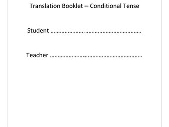 French Conditional tense translation booklet