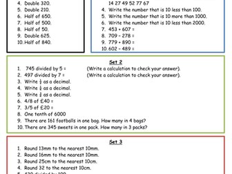 Year 4 Maths revision