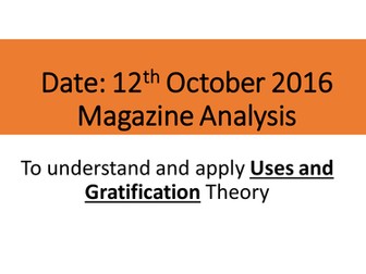 Uses and Gratification Theory