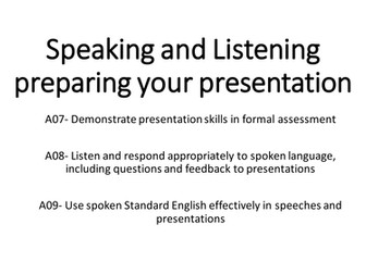 Year 11 Speaking And Listening AQA 2016