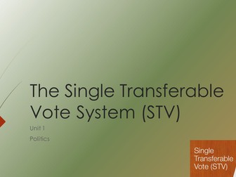 Three Voting Systems - AMS, STV and Party List