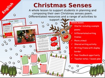 Whole English lesson - Christmas Senses Poetry