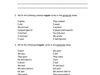 Preterite and Imperfect Test Spanish