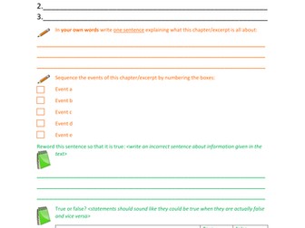 EAL reading comprehension activity structure