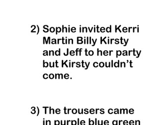 Using Commas in Listed Sentences