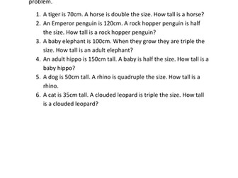 Simple scaling problems involving measure