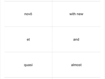 MESSALINA FLASHCARDS WITH DEFINITIONS. WJCE GCSE LATIN LITERATURE: NARRATIVES 9542