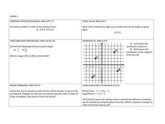 GCSE Maths 9-1 Edexcel Mock Paper revision grids (Foundation)