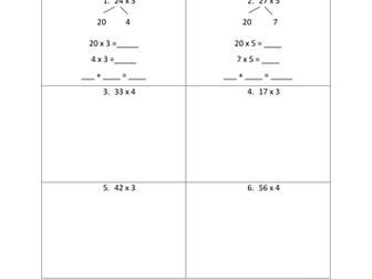 Multiplication by partitioning year 3