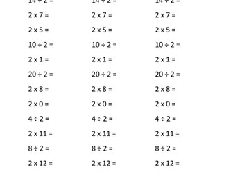 Suitable for ks2 times tables tests