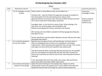 Rationing cooking 7 week DT planning