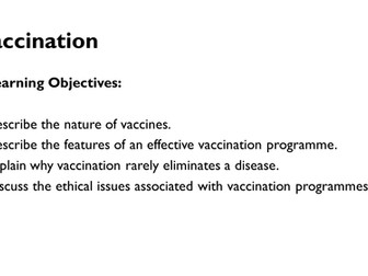 AQA A Level Biology Vaccination PowerPoint
