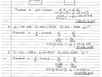 AQA A Level Physics - answers to the summary questions chapter 20 Gases