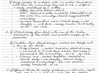 AQA A Level Physics - answers to the summary questions chapter 19 Thermal Physics