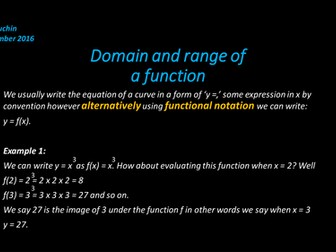 The domain and the range of functions