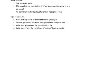 EDUQAS GCSE English Language Component 1 Revision sheets