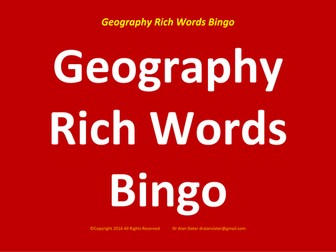 Geography Rich Words Activity