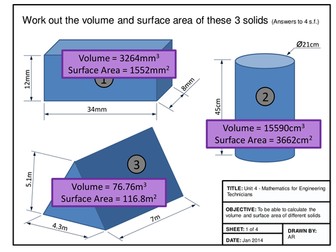 Maths for Engineers - Volume and Surface Area